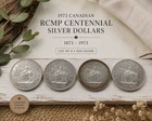 1973 Canadian RCMP Centennial Silver Dollars – Lot of 4  50% Silver Mountie Coin
