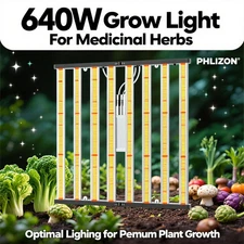 2025 Phlizon 640W EVO Samsung LED Grow Light 6x6ft coveage Full Spectrum Lights