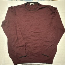 ANTHROPOLOGIE Large Clayton Sweater Maroon Pullover Cozy Fuzzy Wool A8