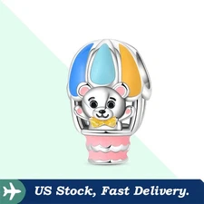 KUNSIR 925 Sterling Silver Charm For Bracelet Carnival Hot Air Balloon Bead DIY