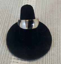 Vintage Onyx And Mother Of Pearl Ring 925 Thailand Size 6