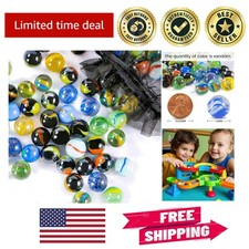 Assorted 60 PCS Glass Marbles for Kids Bright Shiny for Playing Decorating