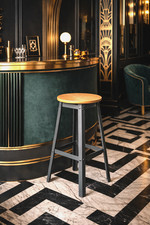 La Redoute Kitchen Stool Industrial Style 75cm High Wooden Seat Bargain RRP£179