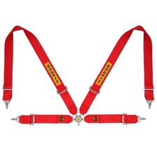 Sabelt Steel 4 Point Harness With 3'' Straps, Red - FIA 8854/98 Approved