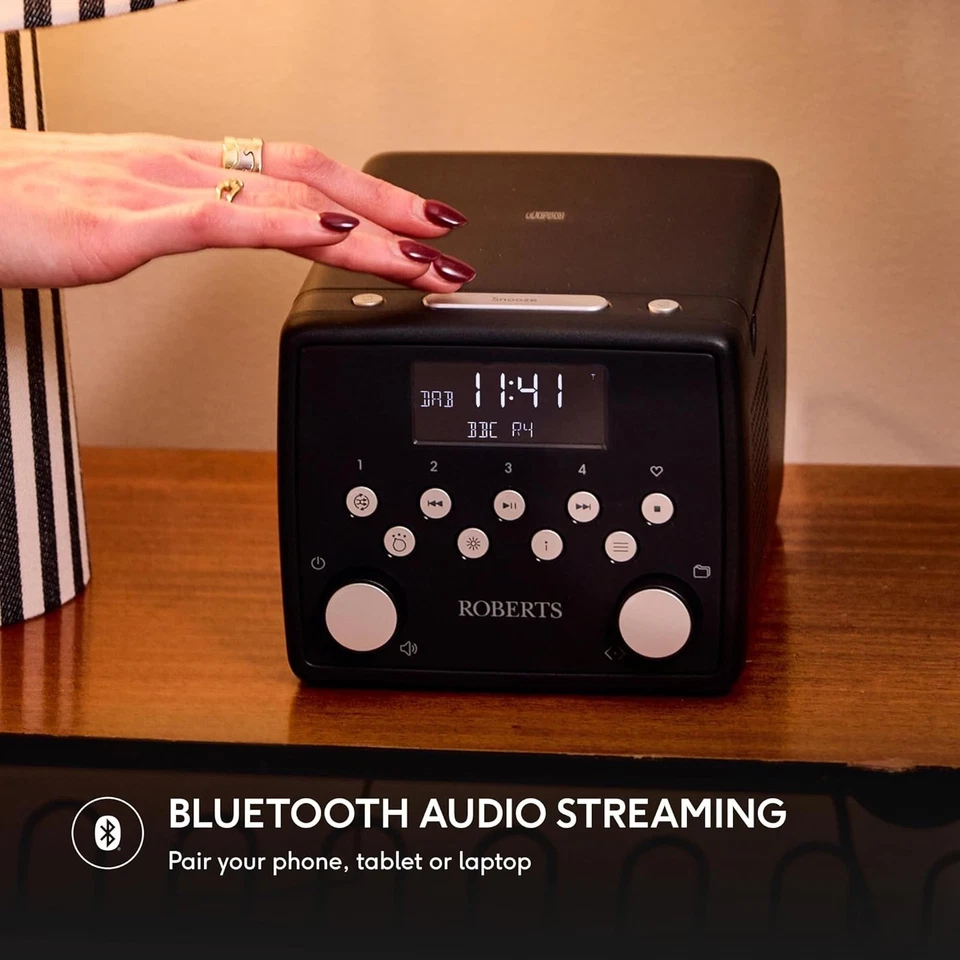 SOUND49 FM/DAB/DAB+ Digital Radio with Bluetooth, Alarms and CD Player, black - Image 3 of 4