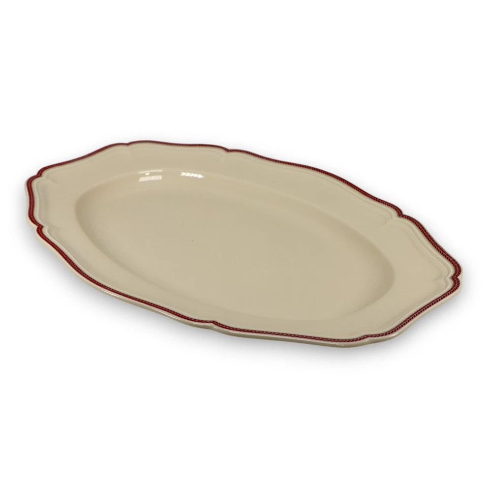 Plato para servir Rosenthal rojo granate hoja laurel borde marfil 15" Chippendale Foto 3 de 4