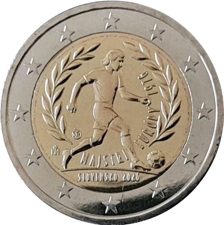 2 EURO SLOVAQUIE 2026 50 ANS VICTOIRE EURO FOOTBALL COMMEMORATIVE NEUVE Uefa !