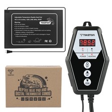 Tikaton Reptile Heating Pad and Digital Thermostat Combo Set, Under Tank Heater