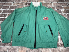 Vtg 80s NYC Green Lightweight Track Jacket Me...