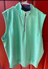 Fairway & Greene F&G Tech Vest XL Mint Green Pullover Golf Performance 1/4 Zip
