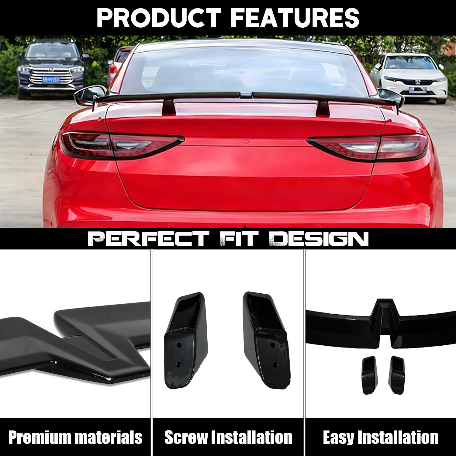 For Bentley Continental GT Gloss 55" Car Rear Trunk Spoiler PRO Racing Rear Wing