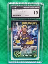2024 Jackson Chourio Topps Update US155 RC Rookie GEM MINT 10 Brewers!