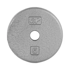 Cap Barbell Cast Iron Standard 1-Inch Weight Plates, Gray, Single, 5 P