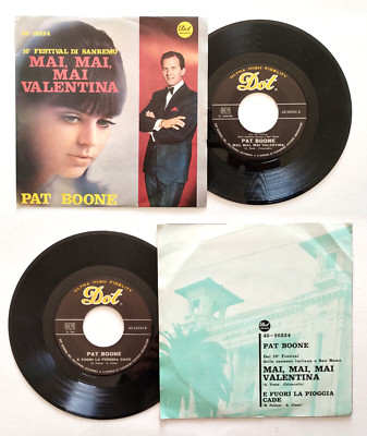 7''45 Pat Boone Mai, Mai, Never Valentina / E Outi La Pioggia Cade Italy 1966 Pop