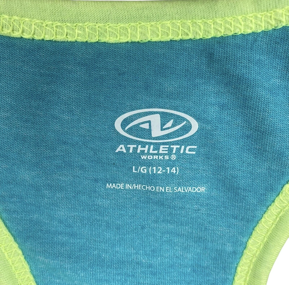 Athletic Works активный графический спортивная майка женщин L 12/14 синий помочь мне я - Изображение 4 из 4