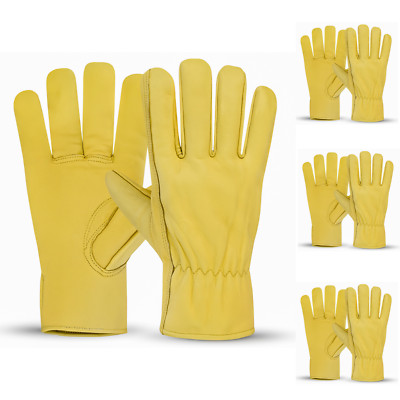 Riparo 3-Pack Leather Work Gloves Men, Heavy Duty Leather Gloves