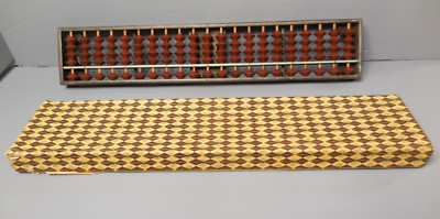 Vintage Chinese Abacus 21 Rods 105 Beads 11 3/4'' x 2 1/2'' Original Box