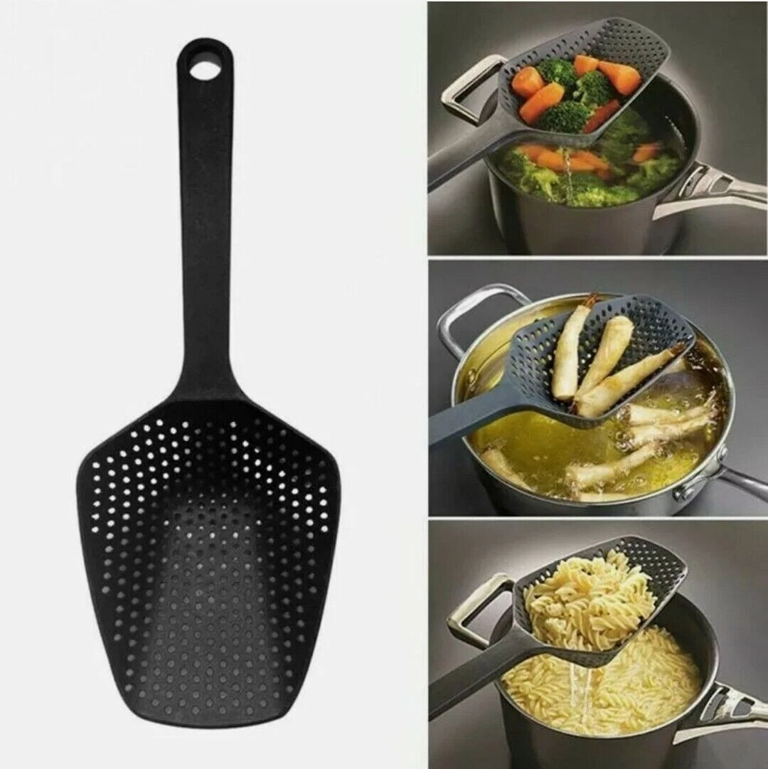 NEW Joseph Joseph Scoop Colander Strainer Slotted Spoon, Large, Black