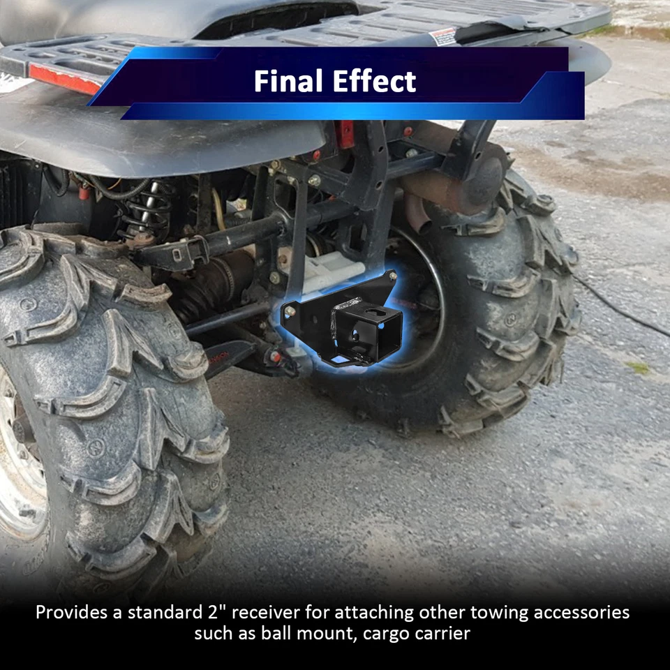 Rear 2" Trailer Hitch Receiver For Polaris Sportsman 335 400 500 700 IRS 96-04 - Image 2 of 4