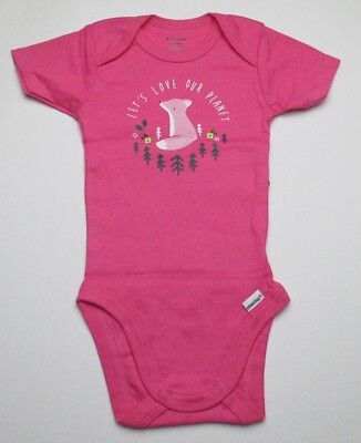 New Infant Baby Girls 3-6 Months Gerber Let's Love Our Planet Shirt