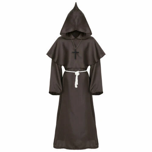 Renaissance Priester Zauberer Gewand Halloween Cosplay Kostüm Cape mit Kapuze Unisex - Bild 41 von 44
