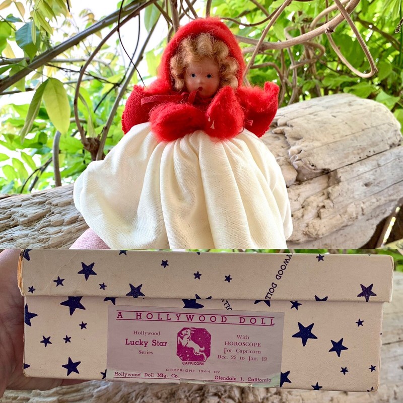 Vintage Hollywood Doll Luck Star Capricorn December Bisque Christmas Doll IOB