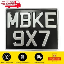 Motorcycle Number Plate 9X7 Classic, Vintage, Metal Pressed Registration Plate