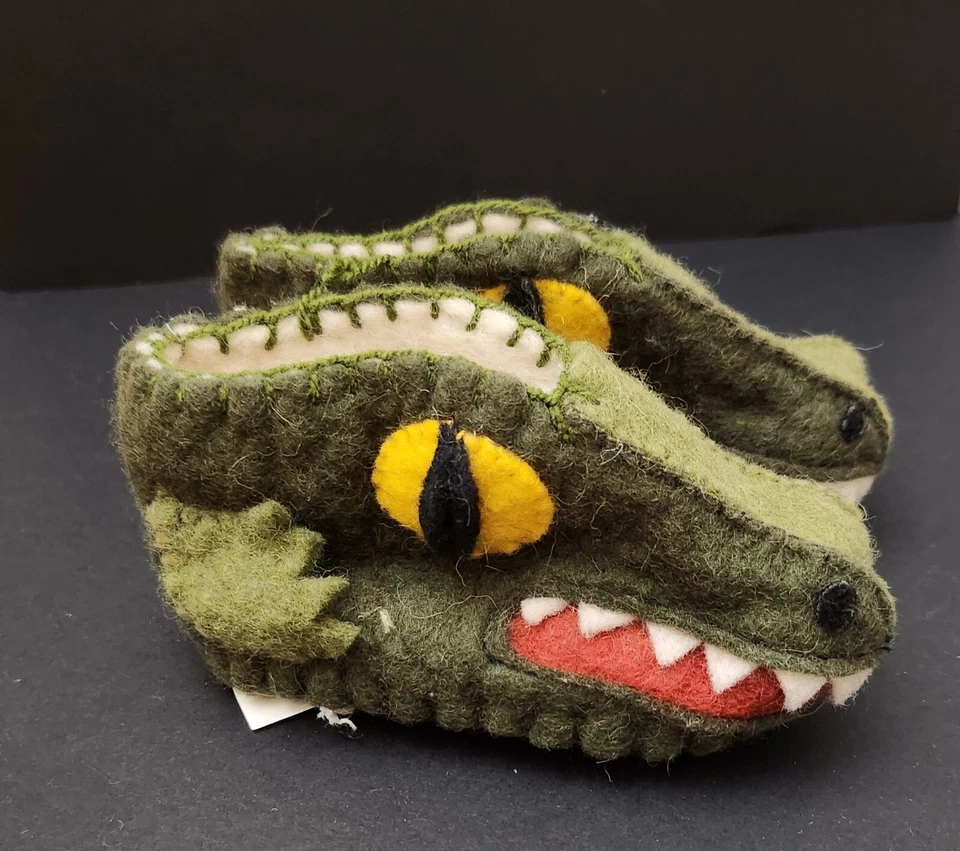 Dinosaur Zooties Wool Felt Booties Handmade, Child Size, 0-12 Months, NEW - Image 2 of 4