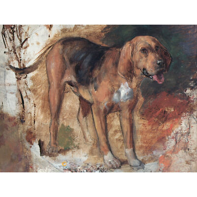 Jagd Studie Bluthund Hund Gemälde extra großes Kunst Poster