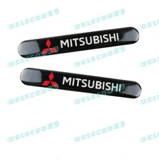 For MITSUBISHI Black Car Trunk Side Fenders Door Badge Scratch Guard Sticker X2