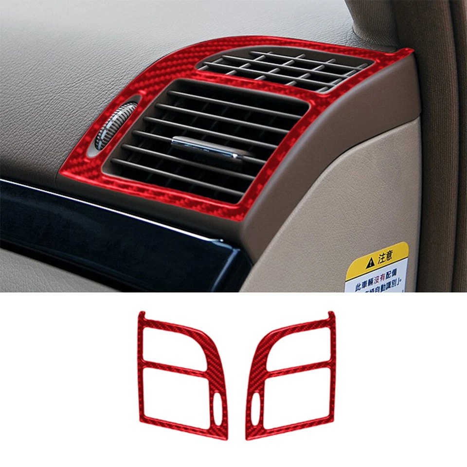 15Pcs For Mercedes-Benz W211 Red Carbon Fiber Interior Full Kit Cover Trim - Image 3 of 4