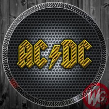 ONE DJ Turntable Record Slipmat - ACDC HIGH VOLTAGE rock metal