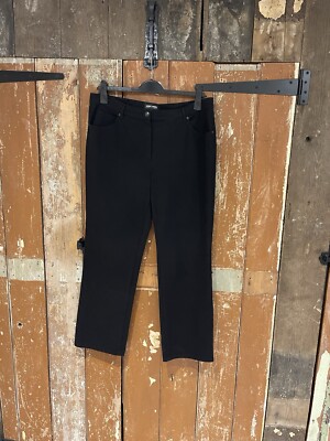 Gerry Weber schwarze Hose Anzughose Baumwollmischung Stretch Smart Freizeit UK 20