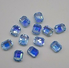 Swarovski Crystal Lt Sapphire AB Faceted Rectangle 5105 Bead; 2 Size: 10mm, 12mm