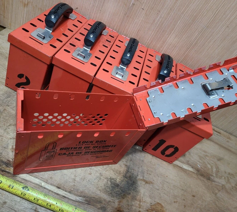 LOT OF 6 MASTER LOCK SAFETY SERIES PORTABLE GROUP LOCK BOX 498A - Image 4 of 4