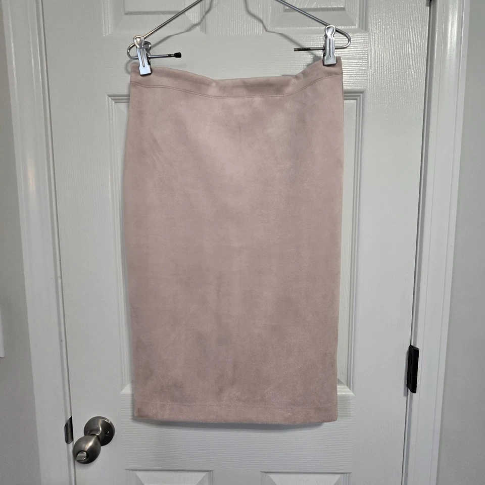 Philosophy Pink Barbiecore Faux Leather Suede Midi Pencil Skirt Size Medium - Image 3 of 4