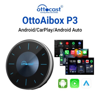 OTTOCAST P3 AI Box HDMI Multimedia Player Wireless Carplay+ Android Auto Adapter
