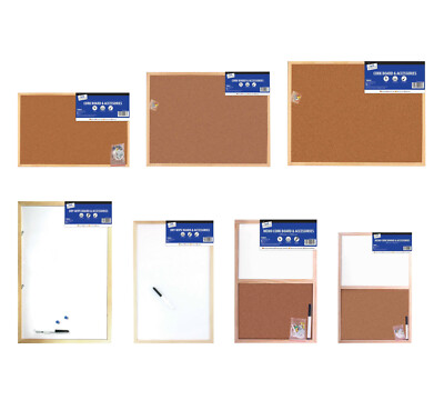 Holz Korktafel mit Schnur & Stecknadeln Whiteboard Pinnwand trocken abwischbare Marker