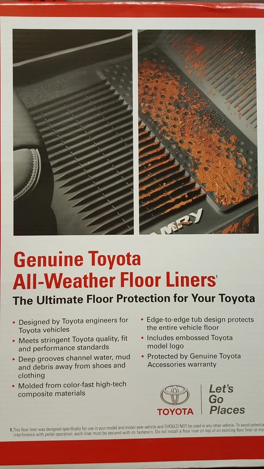 Juego de alfombrillas de goma negras para todo tipo de clima Toyota Prius 2016-2019 OEM ¡NUEVAS! Foto 3 de 3