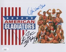 American Gladiators Nitro & Ice photo signed by Dan Clark & Lori Fetrick JSA COA