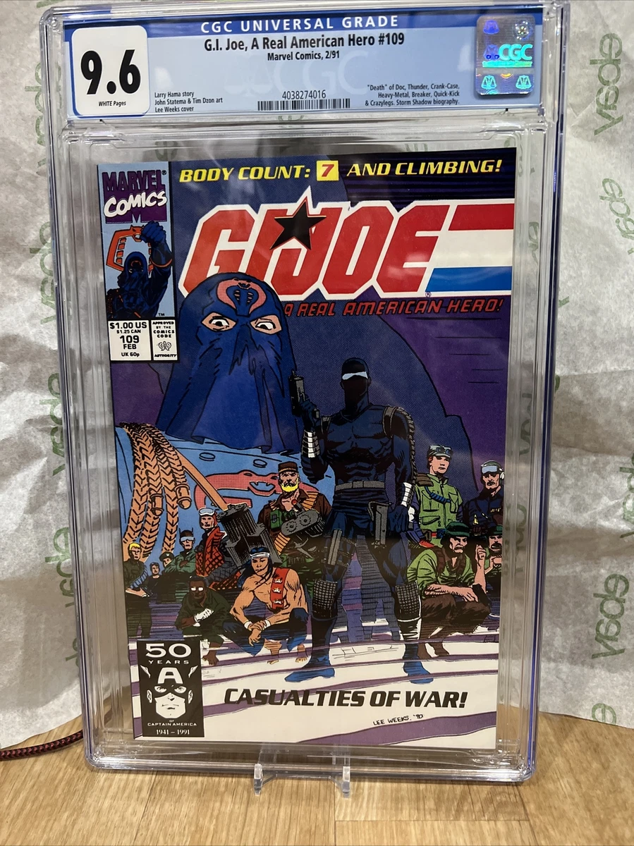 G. I. Joe A Real American Hero 109 1991 CGC 9.6 White Pgs