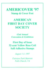 USPS FDC Ceremony Program #3054 C1E1 Yellow Rose Americover 1997