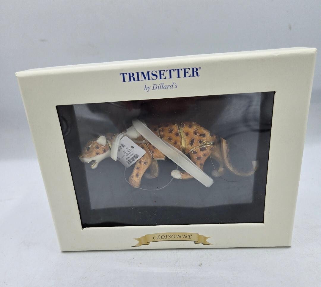Dillards Trimsetter Leopard Cloisonné Christmas Ornament New
