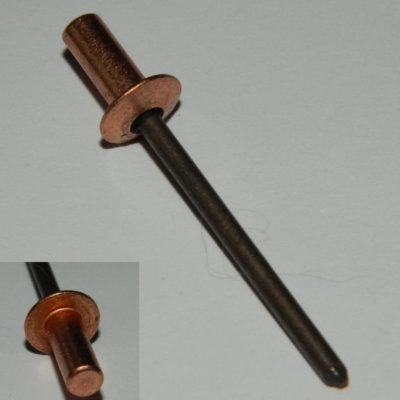 Blindniete Stahl/Stahl verzinkt Flachrundkopf - 3,2x6,0 - Klemmbereich: 0,5- 3,0mm | Flachkopf | Blindnieten | Nieten