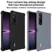 IMAK For Sony Xperia 1 V, Luxury Shockproof Airbag Sandy TPU Matte Case Cover