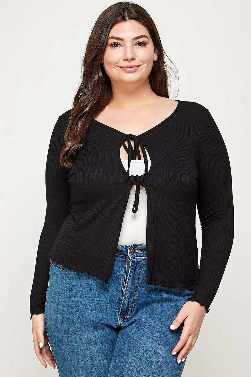 Pointelle cardigan cheap black
