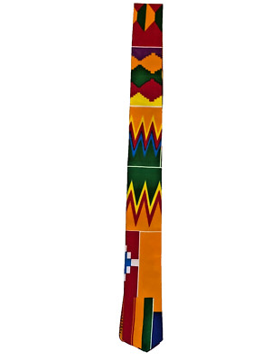 Sally M African Kente Pattern Unisex Ties . Crafted by Local Ministry .