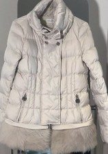 Patrizia Pepe Down Jacket With Detached Shearling Off White Ivory Size S 8uk