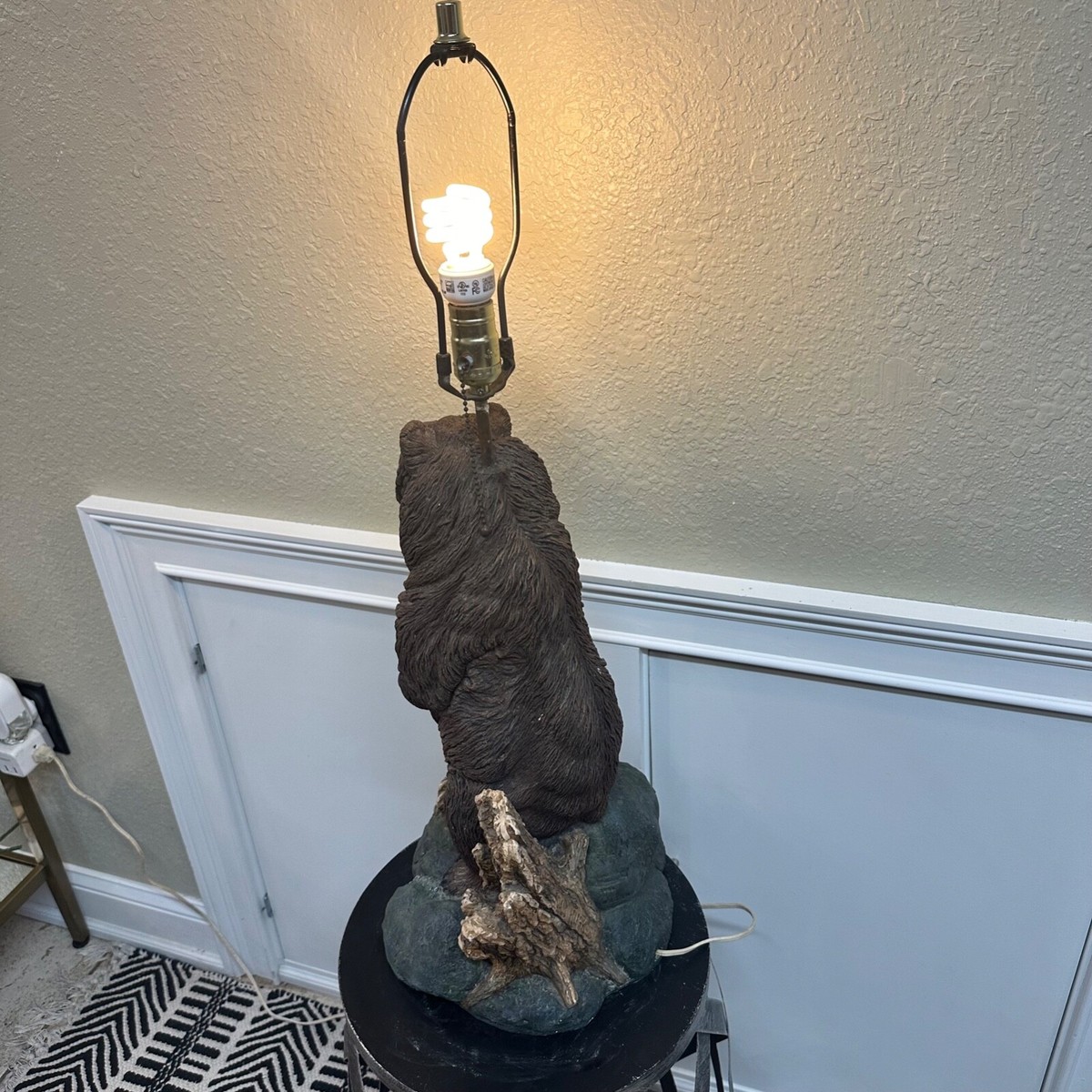 Vintage 1997 Dan Hughes Grizzly Brown Bear Table Lamp 32
