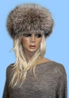 NEW GENUINE SILVER FOX FUR HEADBAND NECK WRAP SCARF